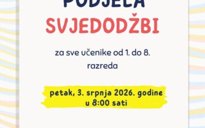 Obavijest učenicima o podjeli svjedodžbi